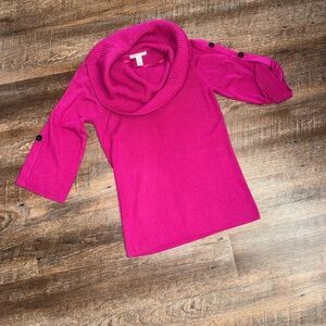 Kenneth Cole New York Magenta Cowl Neck Sweater